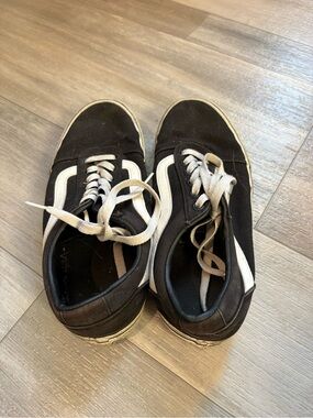 Vans Black and White Low-Top Canvas Sneakers